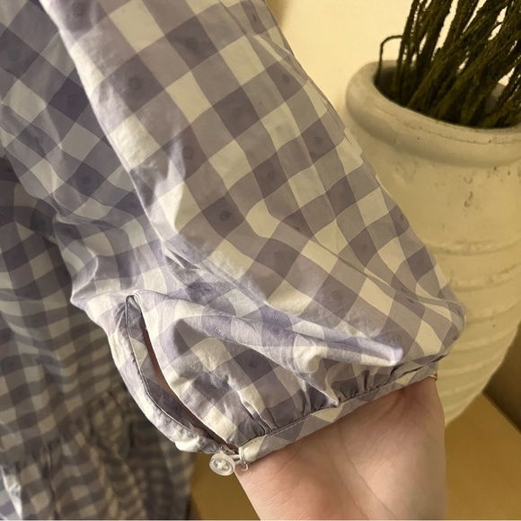 HILL‎ HOUSE the Adeline Dress in Lilac Jacquard Check Size Small - Picture 5 of 10